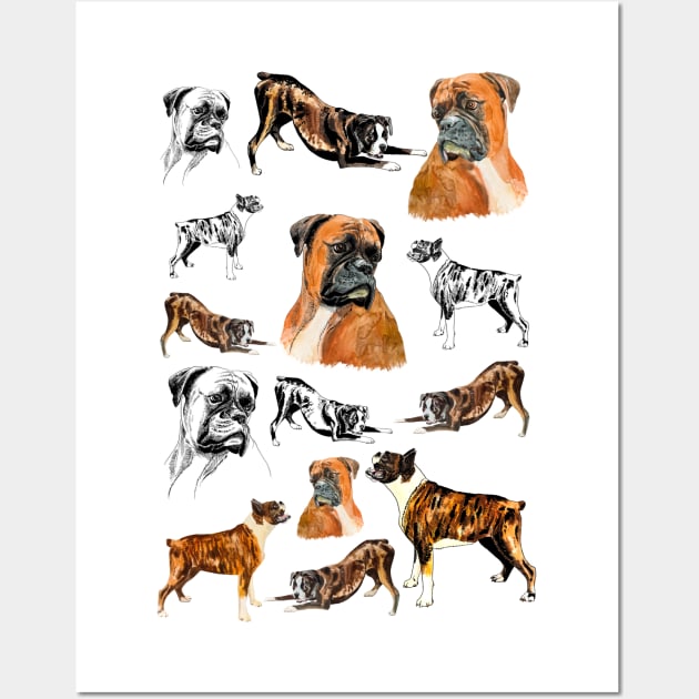 boxer dog Wall Art by VicaVeresk